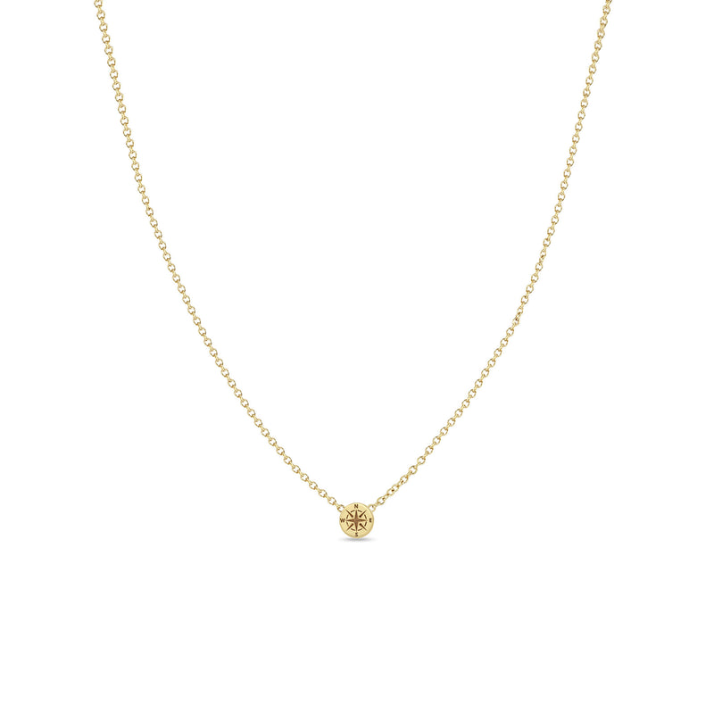 Zoë Chicco 14k Yellow Gold Itty Bitty Compass Necklace