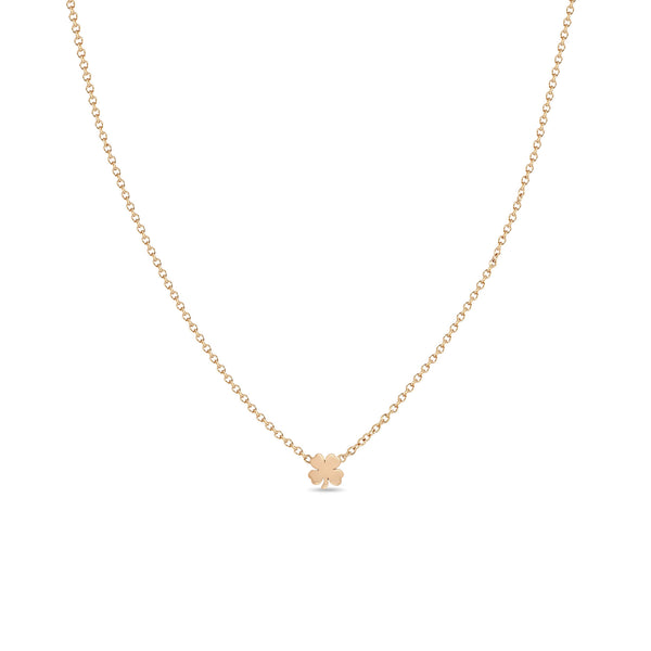 Zoë Chicco 14k Rose Gold Itty Bitty Clover Necklace