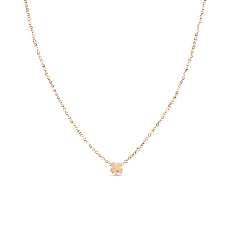 Zoë Chicco 14k Rose Gold Itty Bitty Clover Necklace