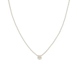 Zoë Chicco 14k White Gold Itty Bitty Clover Necklace