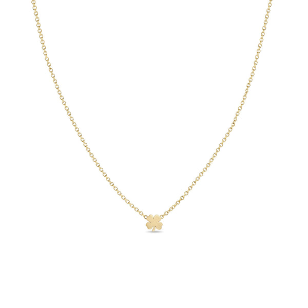 Zoë Chicco 14k Yellow Gold Itty Bitty Clover Necklace