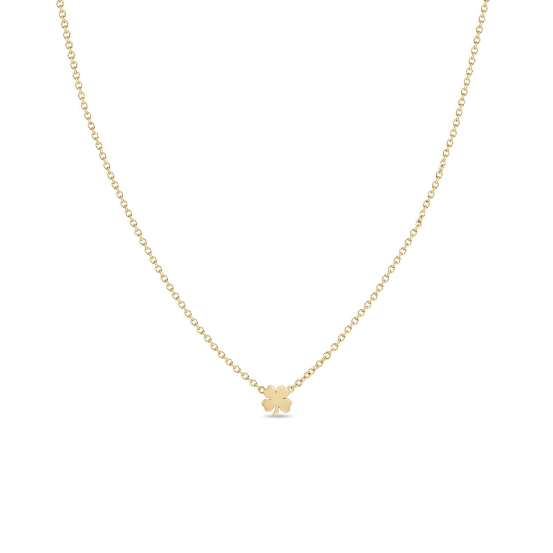 Zoë Chicco 14k Yellow Gold Itty Bitty Clover Necklace