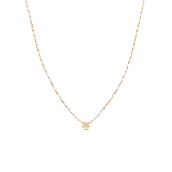 Zoë Chicco 14k Gold Itty Bitty Diamond Clover Necklace