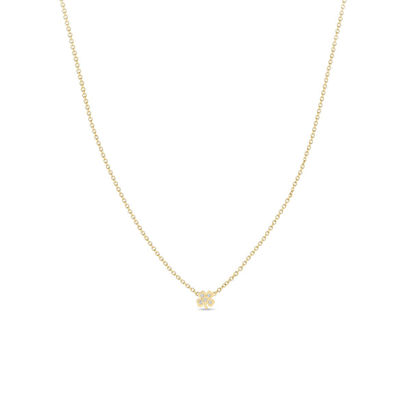 Zoë Chicco 14k Gold Itty Bitty Diamond Clover Necklace