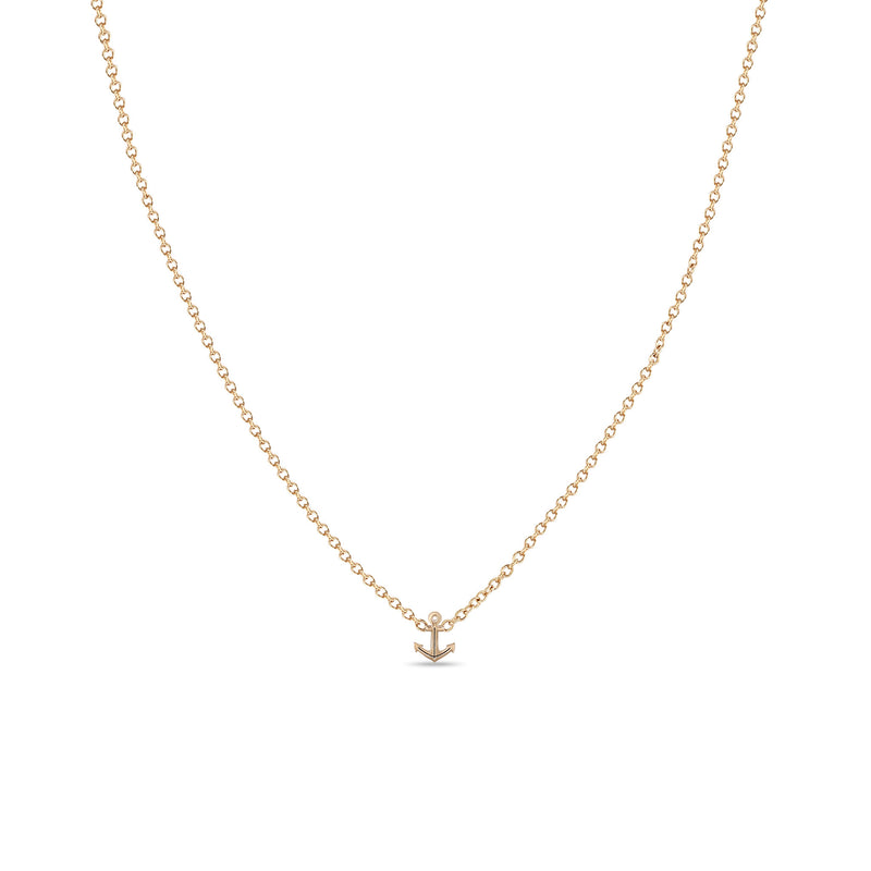 Zoe Chicco 14k Rose Gold Itty Bitty Anchor Chain Necklace