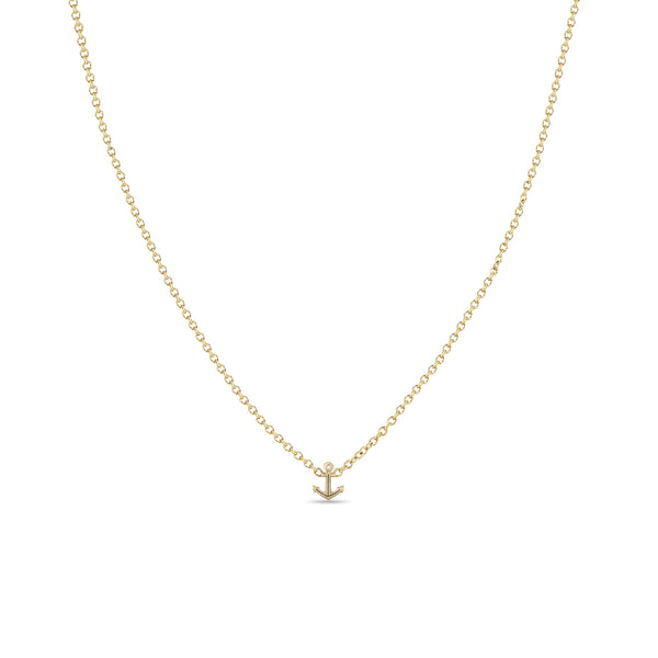 Zoe Chicco 14k Yellow Gold Itty Bitty Anchor Chain Necklace