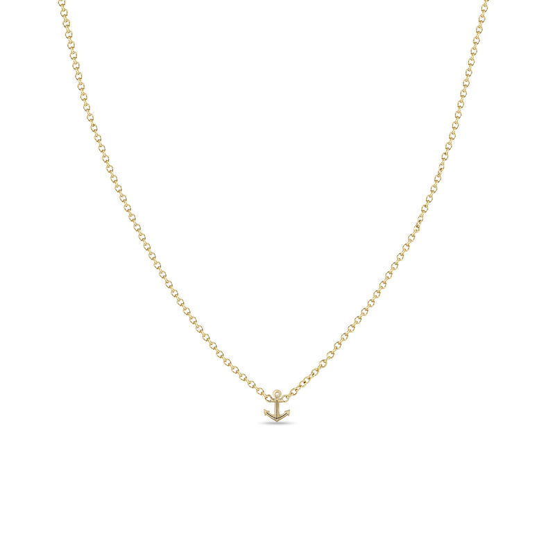 Zoe Chicco 14k Yellow Gold Itty Bitty Anchor Chain Necklace