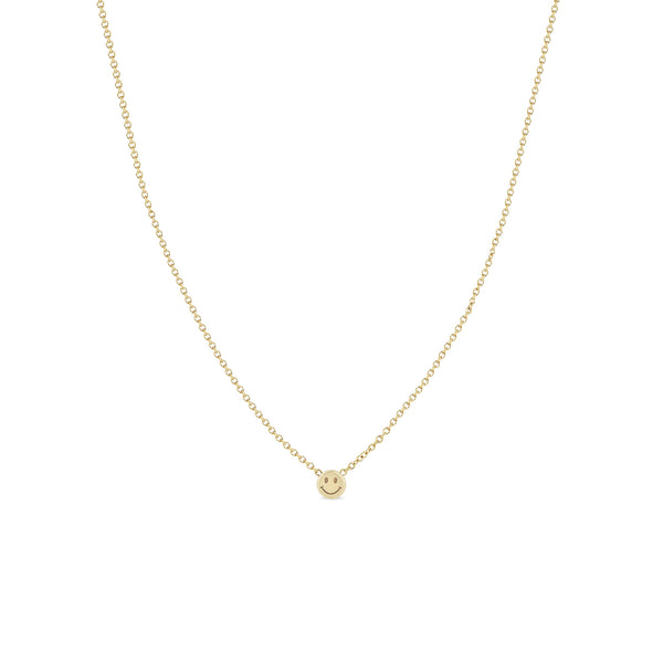 Zoe Chicco 14k Yellow Gold Itty Bitty Smiley Face Necklace