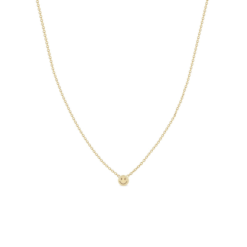 Zoe Chicco 14k Yellow Gold Itty Bitty Smiley Face Necklace