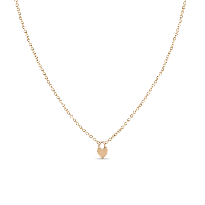 Zoe Chicco 14k Rose Gold Itty Bitty Heart Padlock Necklace