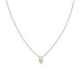 Zoe Chicco 14k White Gold Itty Bitty Heart Padlock Necklace