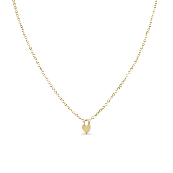 Zoe Chicco 14k Yellow Gold Itty Bitty Heart Padlock Necklace