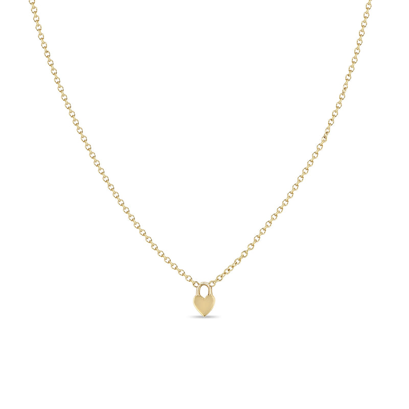 Zoe Chicco 14k Yellow Gold Itty Bitty Heart Padlock Necklace