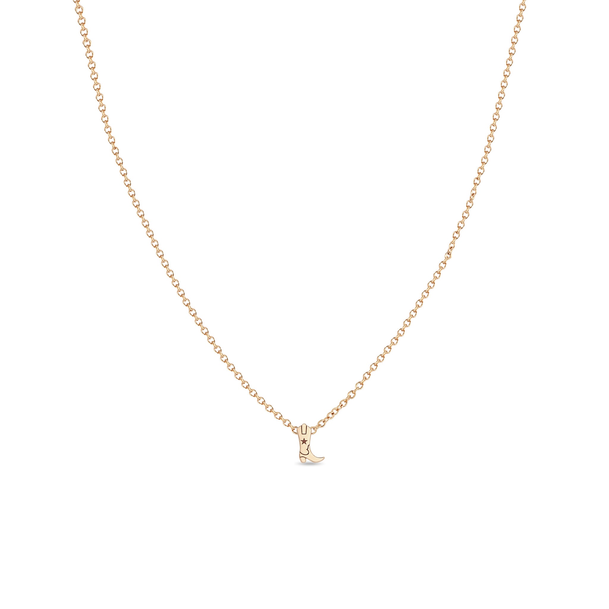 Zoë Chicco 14k Gold Itty Bitty Cowboy Boot Necklace