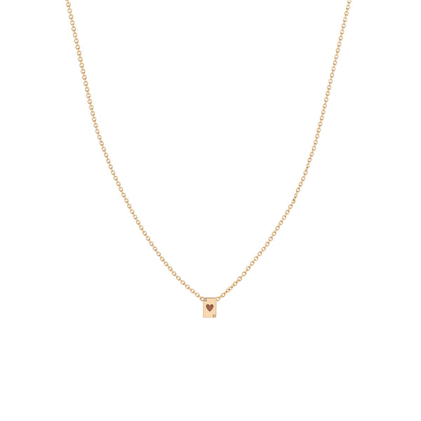 Zoë Chicco 14k Gold Itty Bitty Queen of Hearts Card Necklace