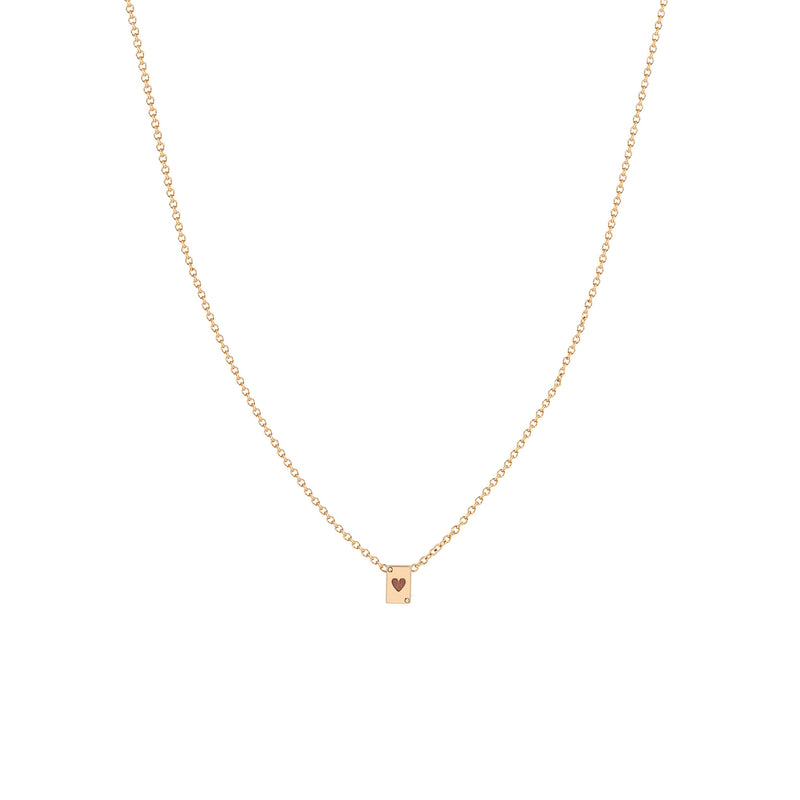 Zoë Chicco 14k Gold Itty Bitty Queen of Hearts Card Necklace