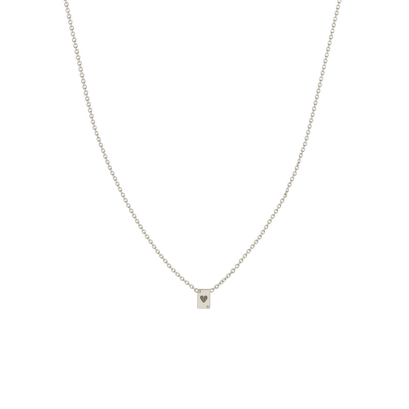 Zoë Chicco 14k Gold Itty Bitty Queen of Hearts Card Necklace