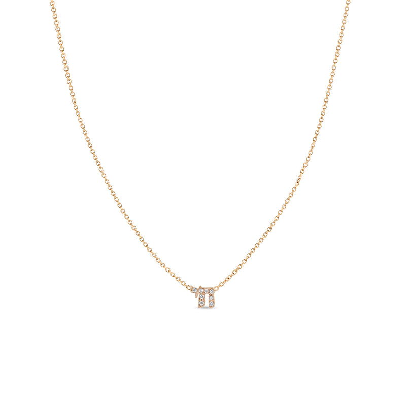 Zoë Chicco 14k Gold Itty Bitty Pavé Diamond Chai Necklace