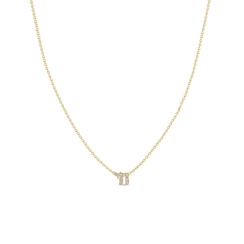 Zoë Chicco 14k Gold Itty Bitty Pavé Diamond Chai Necklace