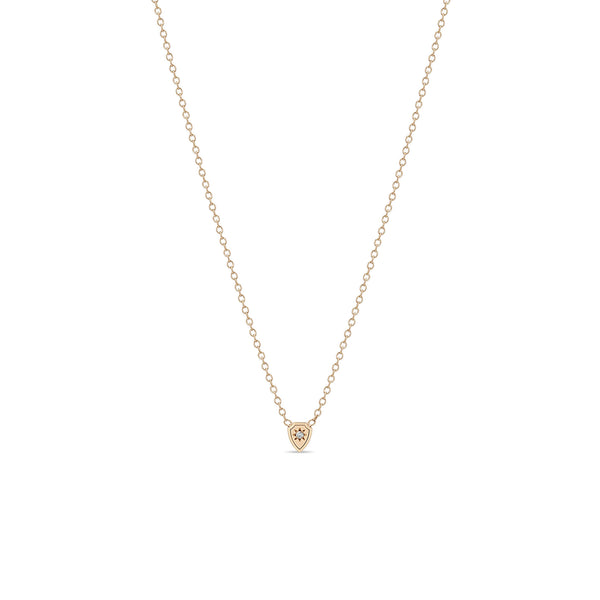 Zoë Chicco 14k Gold Itty Bitty Star Set Diamond Shield Necklace