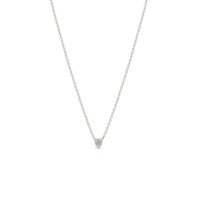 Zoë Chicco 14k Gold Itty Bitty Star Set Diamond Shield Necklace