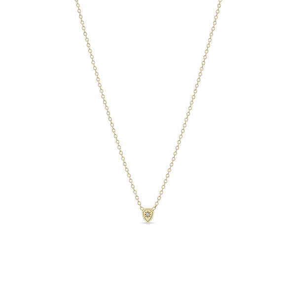 Zoë Chicco 14k Gold Itty Bitty Star Set Diamond Shield Necklace