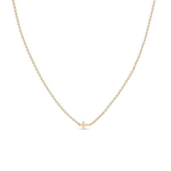 Zoë Chicco 14k Rose Gold Itty Bitty Cross Necklace