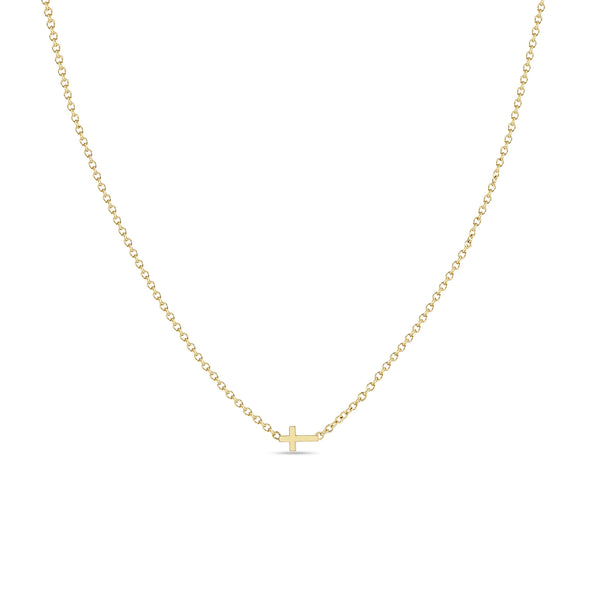 Zoë Chicco 14k Yellow Gold Itty Bitty Cross Necklace