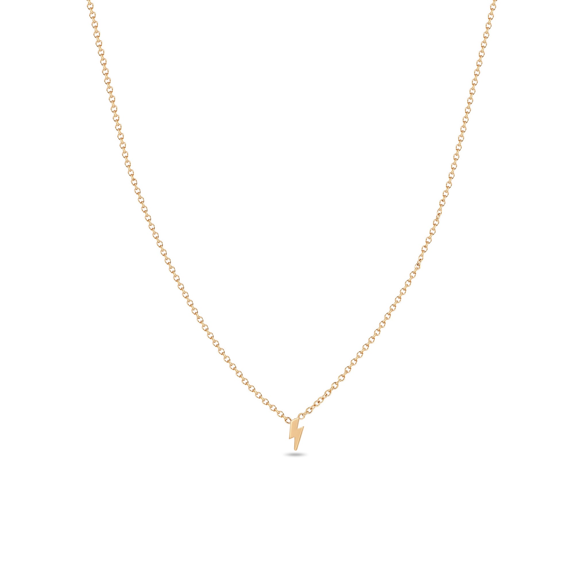 Zoë Chicco 14kt Gold Itty Bitty Lightning Bolt Necklace