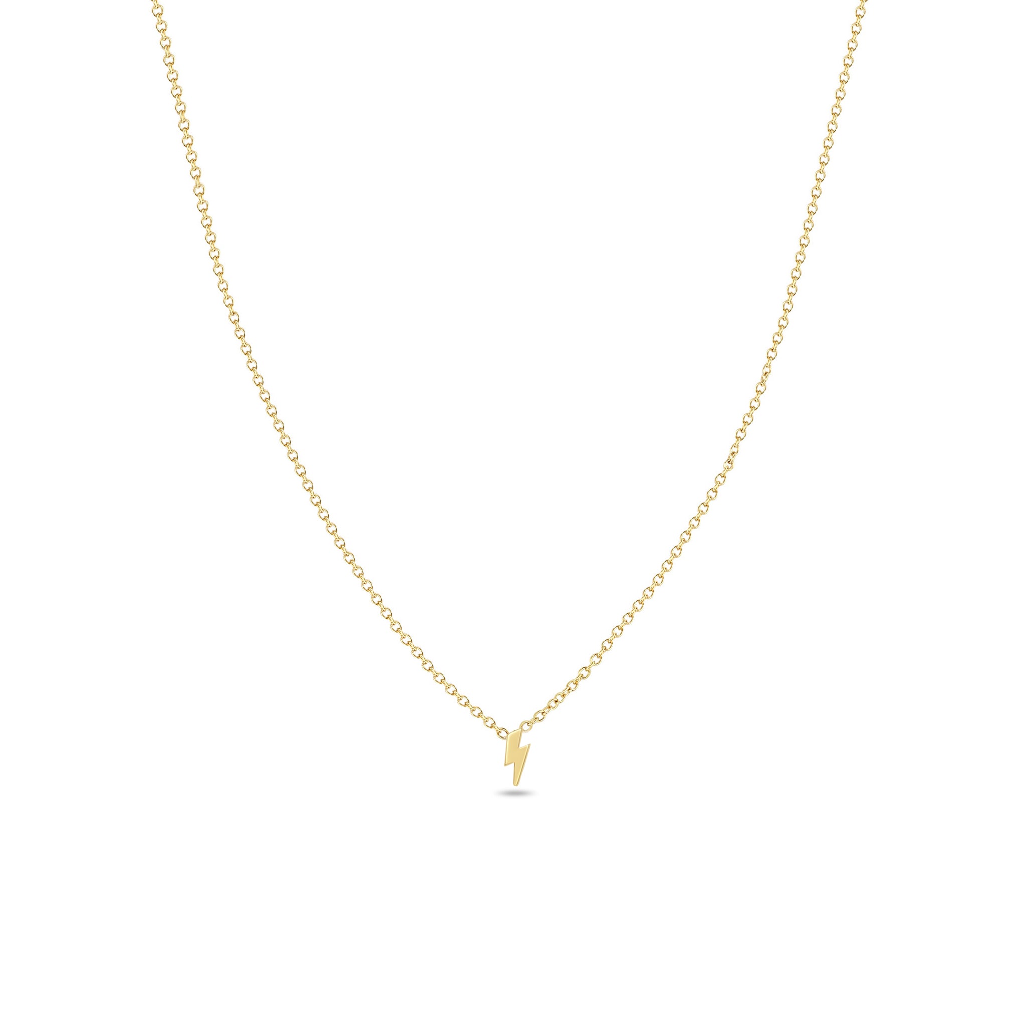 Zoë Chicco 14kt Gold Itty Bitty Lightning Bolt Necklace