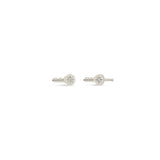 Pair of Zoë Chicco 14k Gold Itty Bitty Star Set Diamond Key Stud Earrings