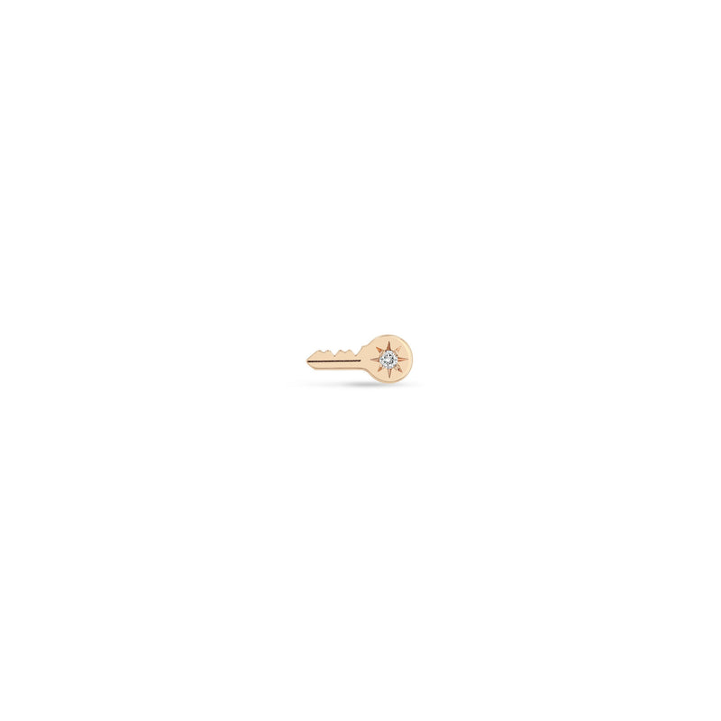 Zoë Chicco 14k Gold Itty Bitty Star Set Diamond Key Stud Earring