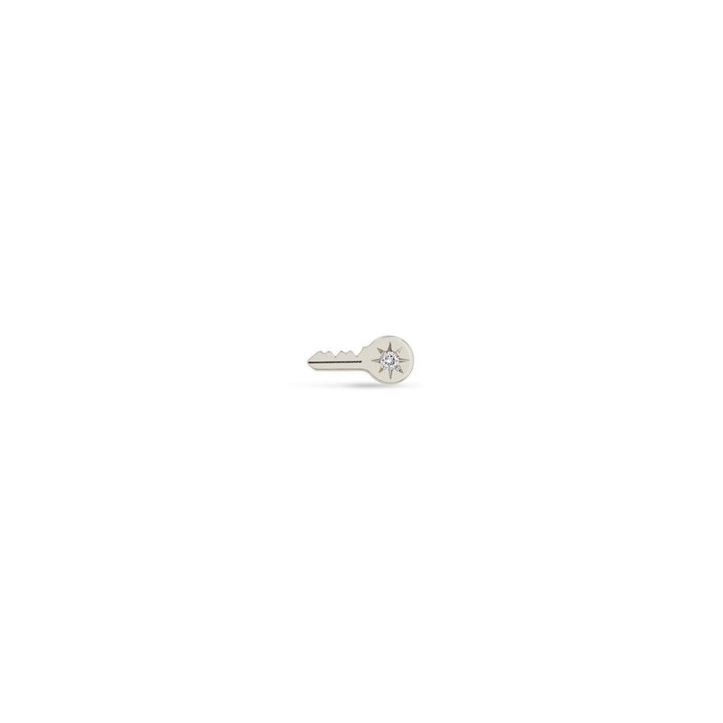 Zoë Chicco 14k Gold Itty Bitty Star Set Diamond Key Stud Earring