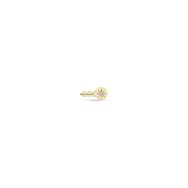Zoë Chicco 14k Gold Itty Bitty Star Set Diamond Key Stud Earring
