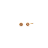 Pair of Zoë Chicco 14k Gold Itty Bitty Peace Sign Stud Earrings