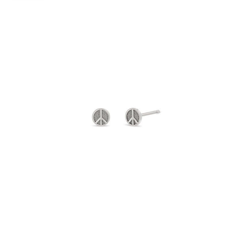 Pair of Zoë Chicco 14k Gold Itty Bitty Peace Sign Stud Earrings