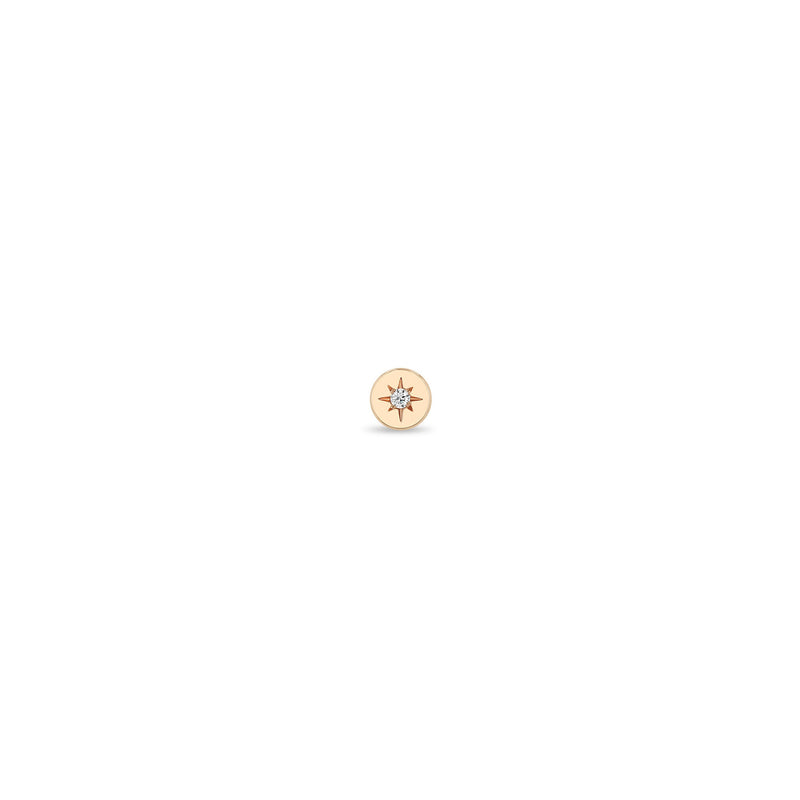Zoë Chicco 14k Gold Itty Bitty Star Set Diamond Disc Stud Earring