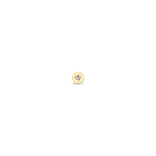 Zoë Chicco 14k Gold Itty Bitty Star Set Diamond Disc Stud Earring