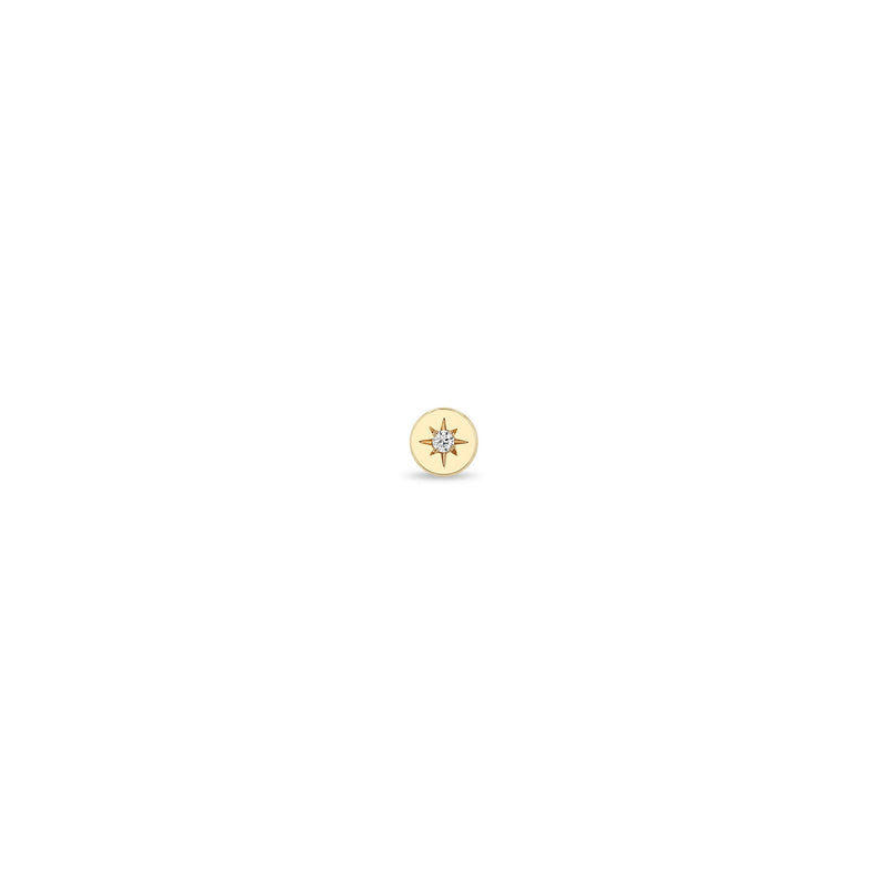 Zoë Chicco 14k Gold Itty Bitty Star Set Diamond Disc Stud Earring