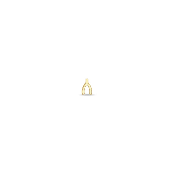 Zoë Chicco 14k Yellow Gold Itty Bitty Wishbone Stud Earring