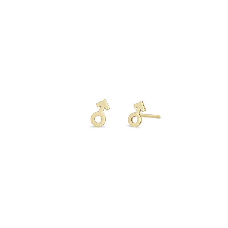 Zoë Chicco 14k Yellow Gold Itty Bitty Male Symbol Stud Earring