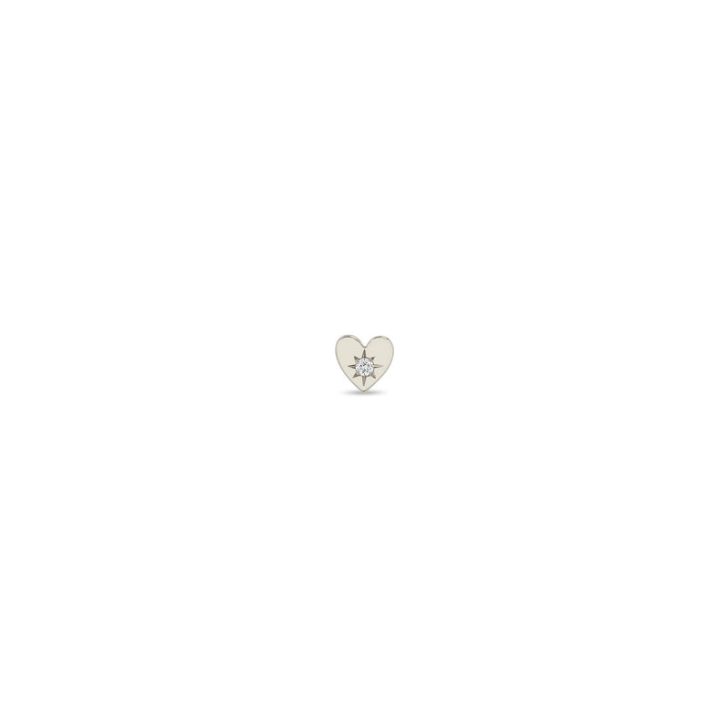 Zoë Chicco 14k Gold Itty Bitty Star Set Diamond Heart Stud Earring