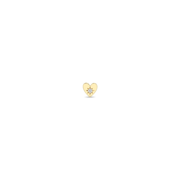 Zoë Chicco 14k Gold Itty Bitty Star Set Diamond Heart Stud Earring