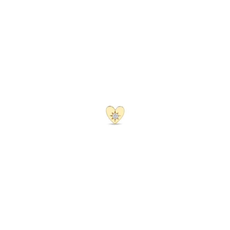 Zoë Chicco 14k Gold Itty Bitty Star Set Diamond Heart Stud Earring