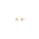 Pair of Zoë Chicco 14k Gold Itty Bitty Diamond Clover Stud Earrings