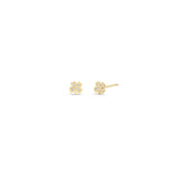 Pair of Zoë Chicco 14k Gold Itty Bitty Diamond Clover Stud Earrings