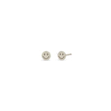 Zoë Chicco 14k White Gold Itty Bitty Smiley Face Stud Earring