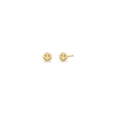 Zoë Chicco 14k Yellow Gold Itty Bitty Smiley Face Stud Earring