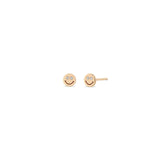 Zoë Chicco 14k Gold Itty Bitty Smiley Face with Diamond Eyes Stud Earrings
