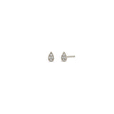 Zoë Chicco 14k White Gold Itty Bitty Pavé Diamond Tear Stud Earring